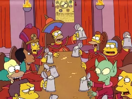 تم التطرق لموضوع النظام العالمي الجديد في إحدى حلقات المسلسل الكرتوني الشهير The Simpson